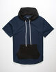 ELWOOD Color Block Navy Mens Hooded T-Shirt image number 1