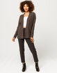 SKY AND SPARROW Thermal Charcoal Womens Cardigan image number 4