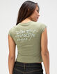 ED HARDY Rhinestone Anchor Rose Womens Cap Sleeve Baby Tee image number 2