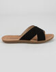SODA Crisscross Womens Black Slide Sandals image number 2