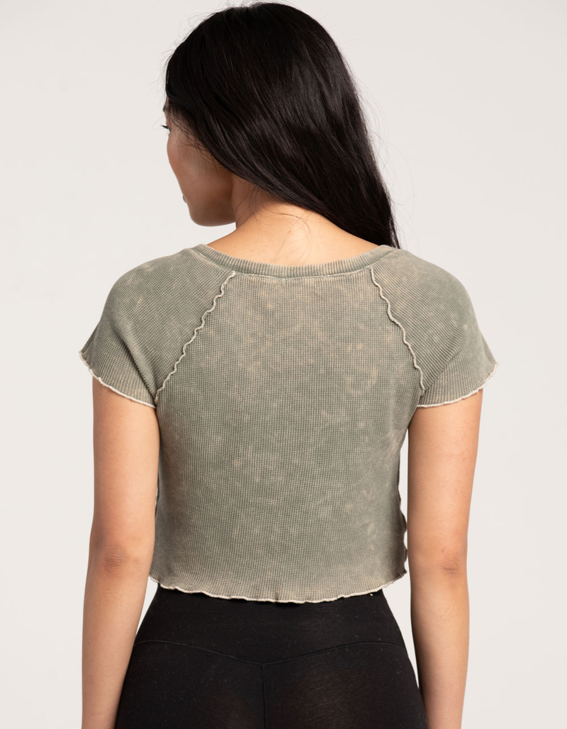 FULL TILT Notch Washed Womens Thermal Top image number 3