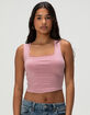 BOZZOLO Womens Lace Trim Square Neck Top image number 1
