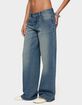 EDIKTED Ronny Curved Stitch Low Rise Jeans image number 2