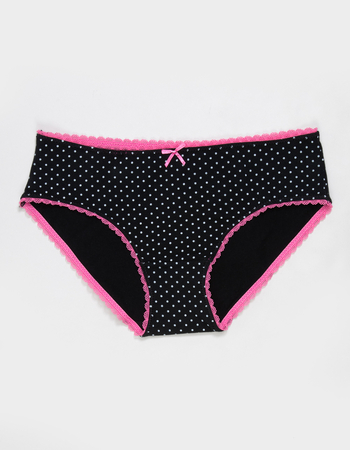 FULL TILT Cotton Bow Lace Trim Hipster Panties Primary Image