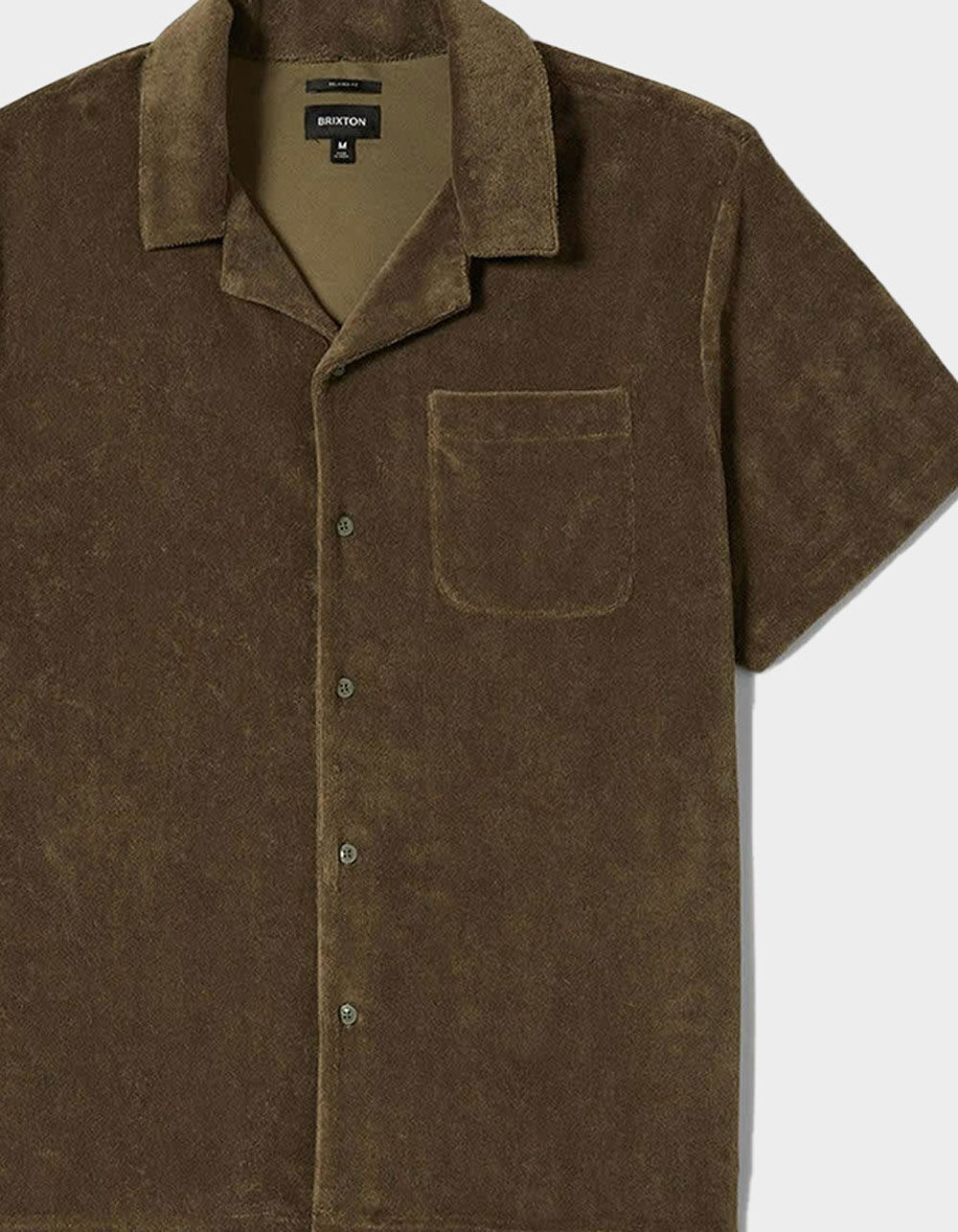 BRIXTON Bunker Mens French Terry Camp Shirt - OLIVE | Tillys