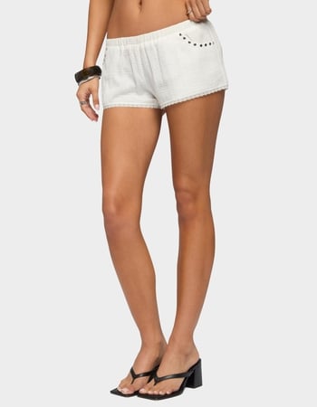 EDIKTED Kaydee Studded Textured Woven Shorts Alternative Image