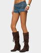 EDIKTED Asymmetric Belt Denim Micro Shorts image number 2