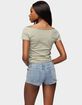 EDIKTED Kamalah Boat Neck Cotton Tee image number 3