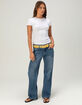 BOZZOLO Womens Rib Long Baby Tee image number 2