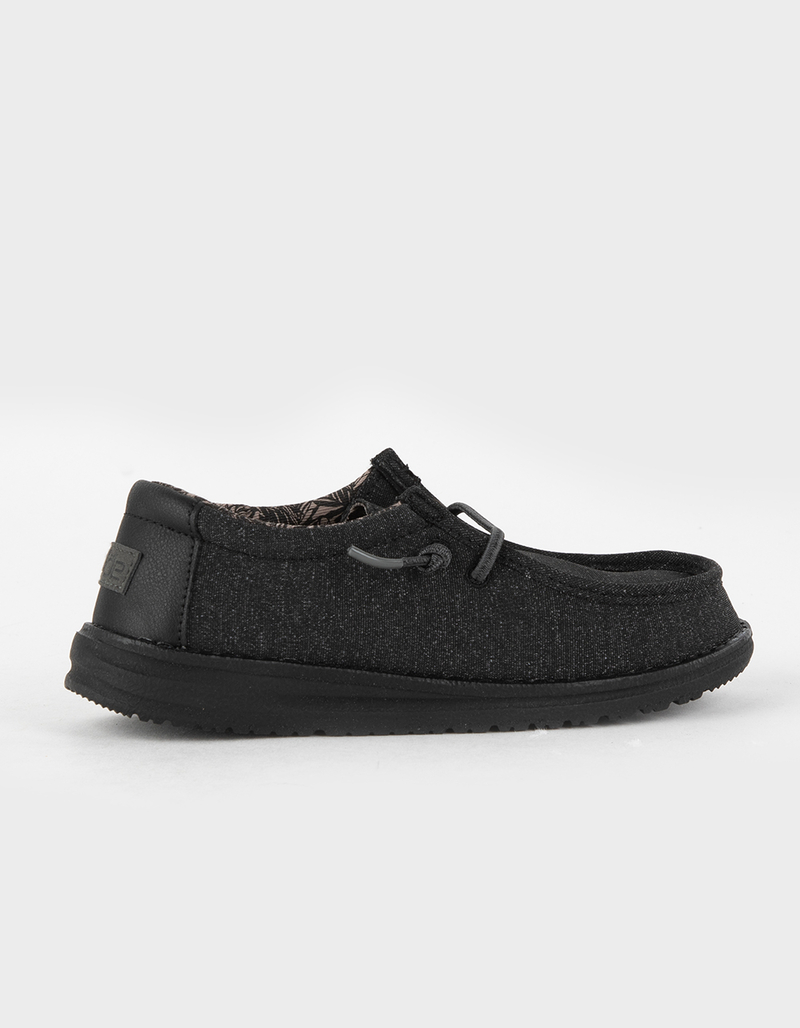HEY DUDE Wally Youth Basic Black Boys Shoes image number 1