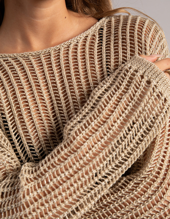 WEST OF MELROSE Open Weave Shine Womens Shrug Alternative Image