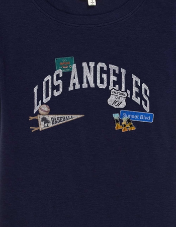 LOS ANGELES Landmark Stickers Distressed Womens Baby Tee Alternative Image