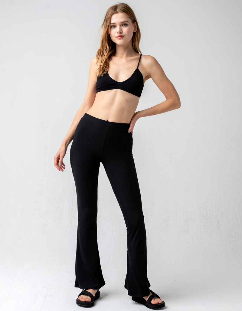 FULL TILT Rib Plunge Black Bralette image number 3