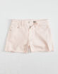 TRACTR 5 Pocket Frayed Hem Girls Light Pink Shorts image number 1