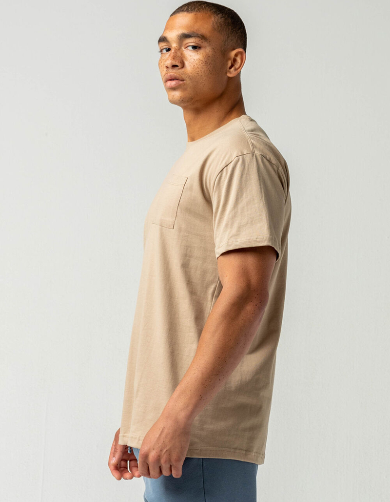 RSQ Solid Mens Oatmeal Pocket Tee image number 2
