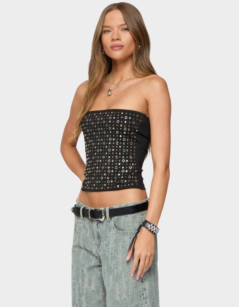 EDIKTED Blanco Studded Grommet Tube Top image number 4