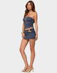 EDIKTED Ninah Abstract Ruched Strapless Top image number 4