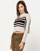 FULL TILT Chest Stripe Womens Crop Turtleneck Sweater image number 2