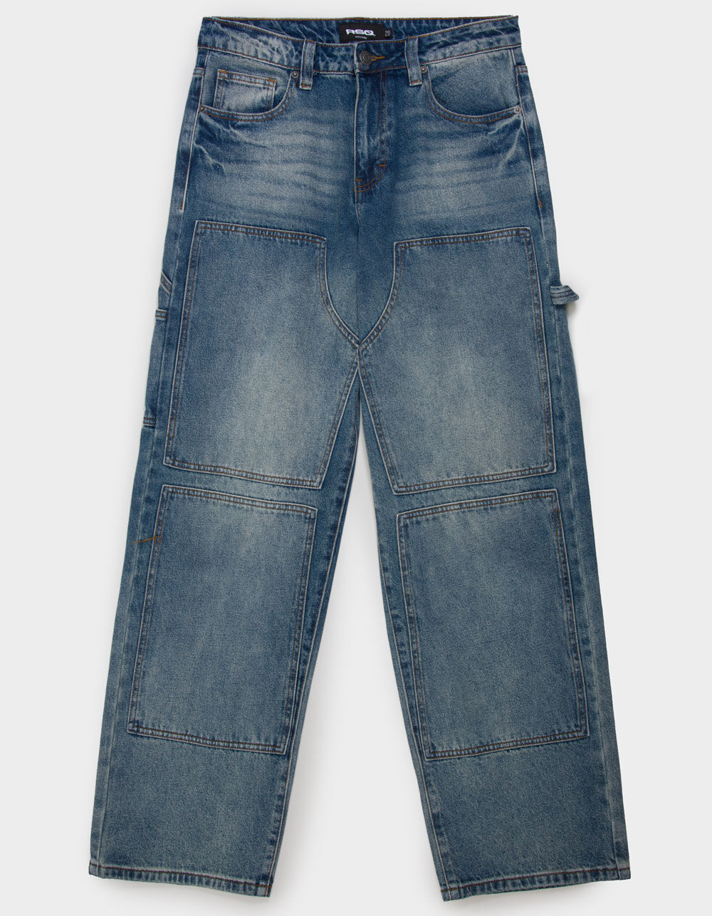 RSQ Mens Extra Baggy Double Knee Carpenter Jeans - DARK VINTAGE