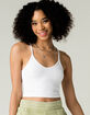 FULL TILT Seamless V Neck White Cami Bralette image number 1