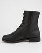 WILD DIVA Lace Up Black Womens Combat Boots image number 3