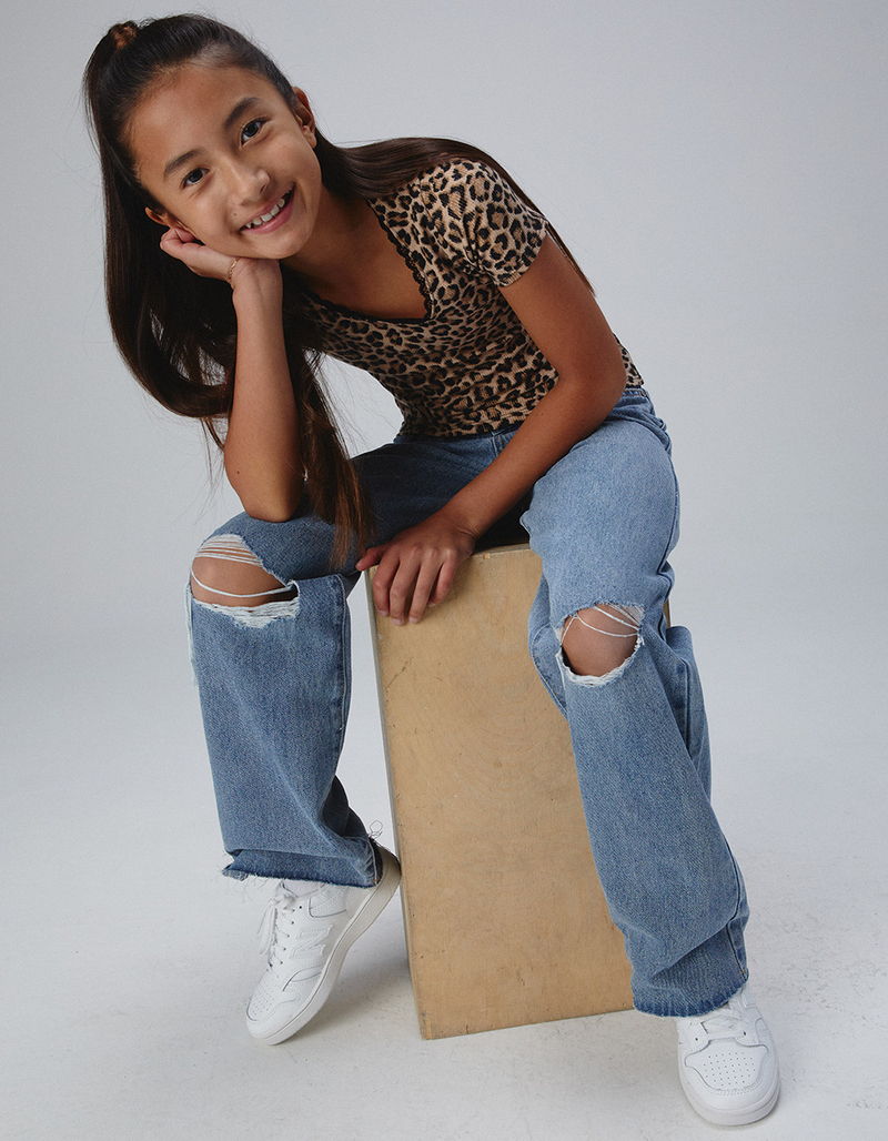 RSQ Girls High Rise Wide Leg Jeans image number 7
