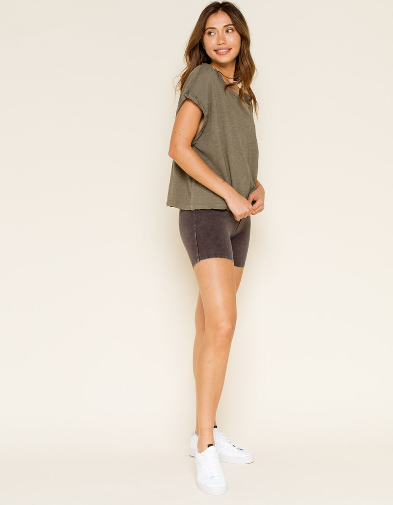 FREE PEOPLE Hot Shot Womens Black Bike Shorts image number 1