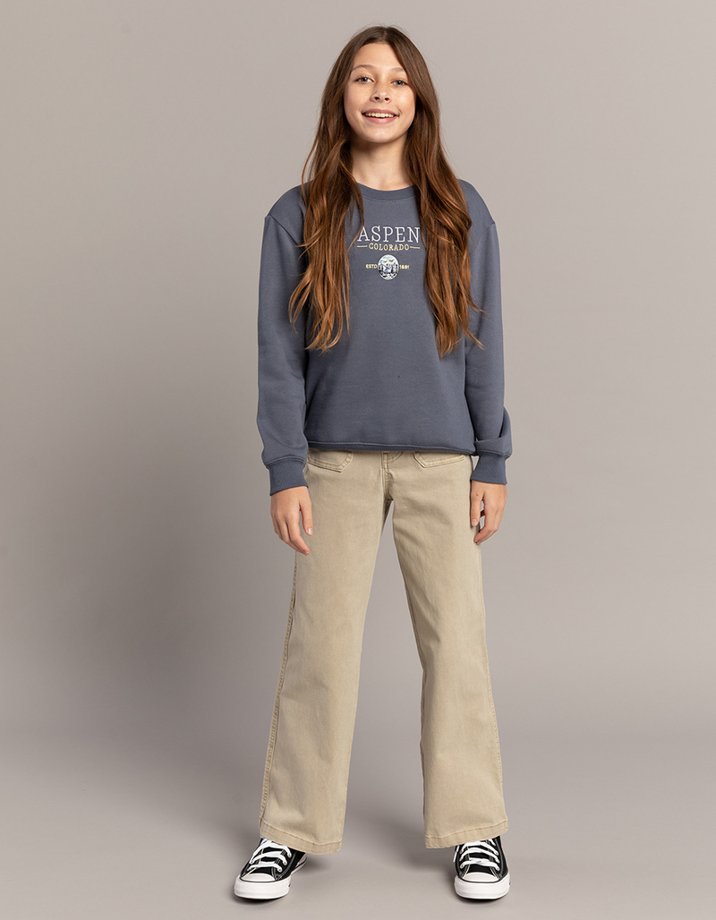 FULL TILT Aspen Girls Embroidered Crewneck Sweatshirt image number 4