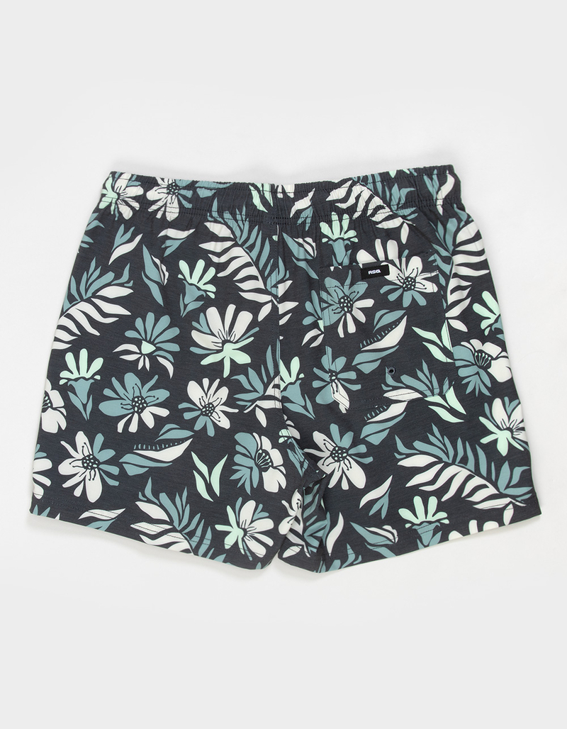 RSQ Mens Floral Leaves 5" Swim Shorts image number 1
