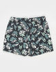 RSQ Mens Floral Leaves 5" Swim Shorts image number 2