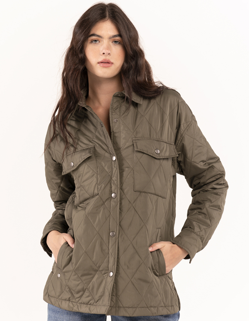 RSQ Diamond Quilt Womens Shacket image number 0