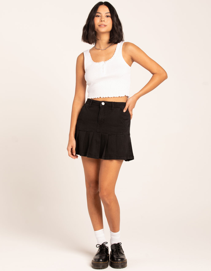 RSQ Womens Pleated Denim Cheer Skirt image number 1