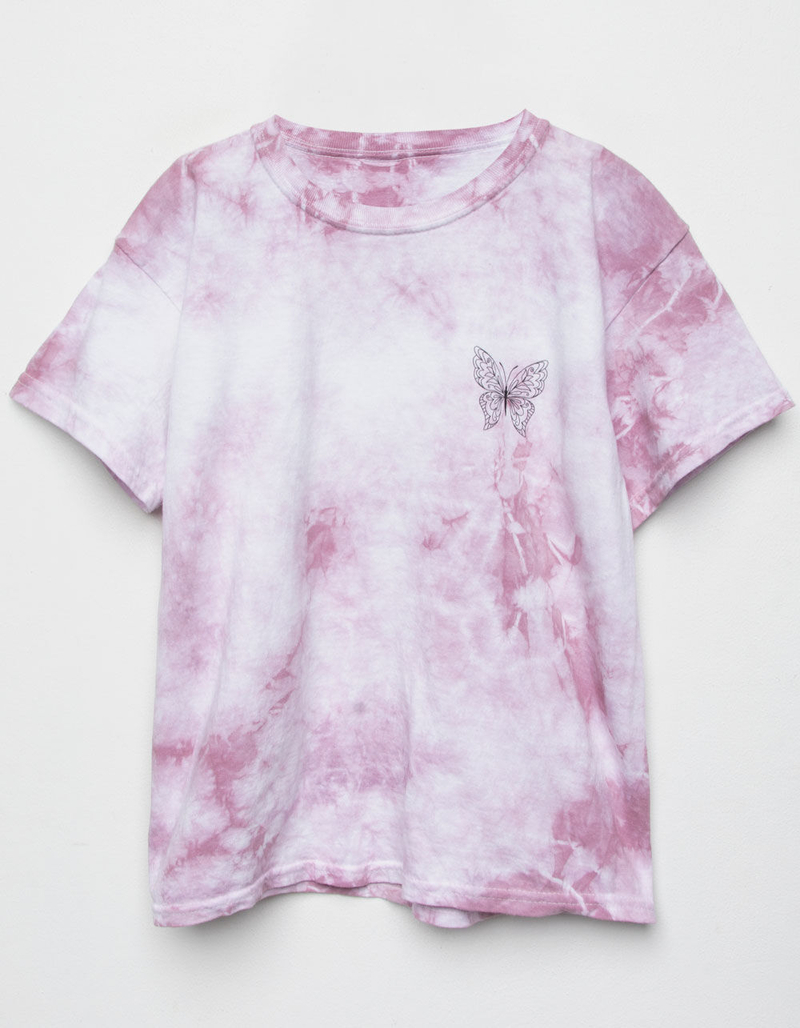 FULL TILT Butterfly Girls Tie Dye Oversized Tee image number 1