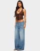 EDIKTED Wide Waistband Low Rise Baggy Jeans image number 4