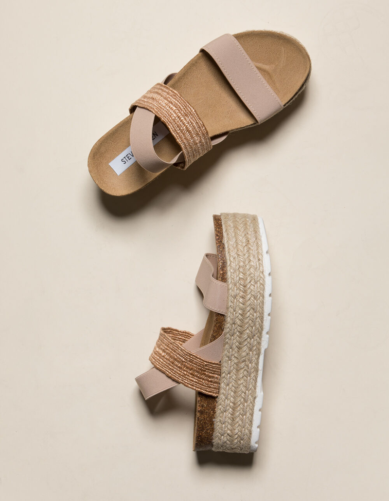 STEVE MADDEN Circa Raffia Elastic Womens Flatform Sandals image number 1