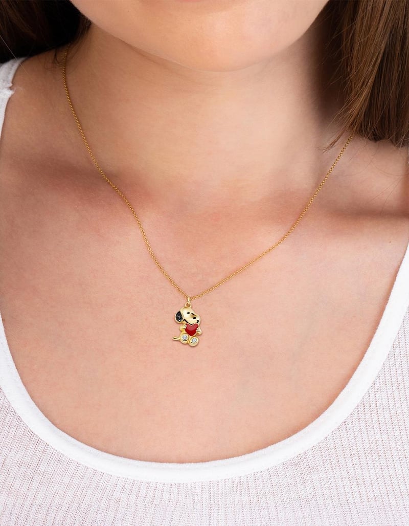 CRISLU Peanuts Snoopy's Love Necklace image number 1