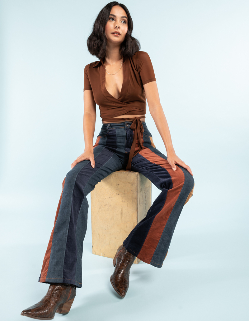 WEST OF MELROSE Mesh Womens Wrap Top image number 3