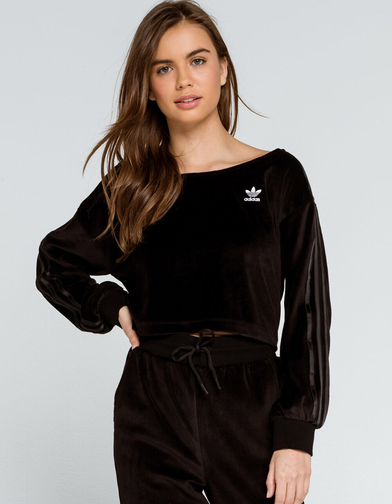 ADIDAS Velour Off The Shoulder Womens Sweatshirt image number 0