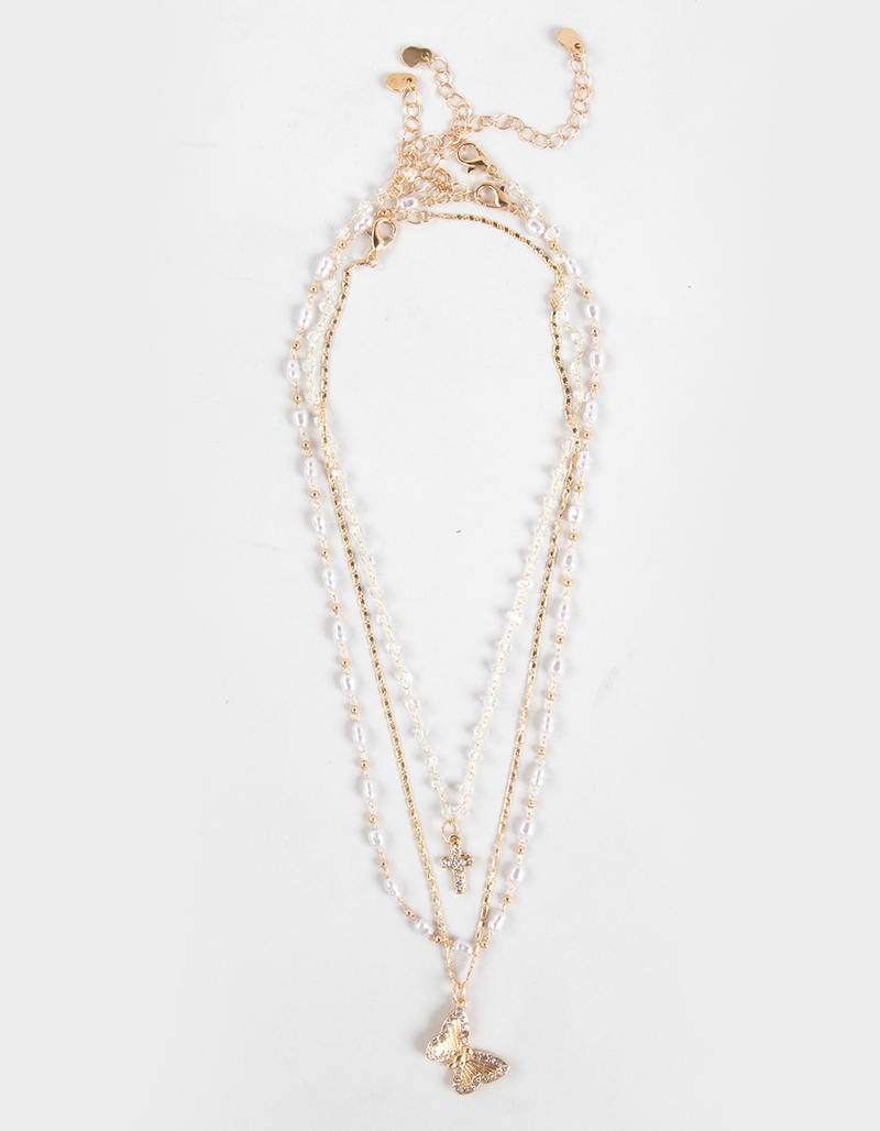 FULL TILT Cross Butterfly Layered Chain Necklace image number 0