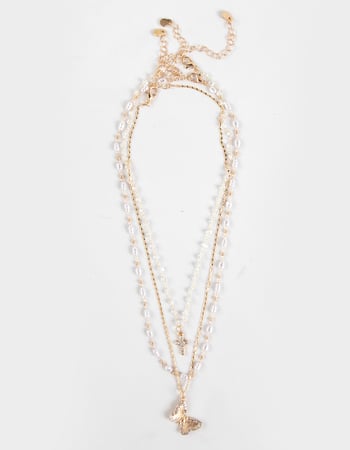 FULL TILT Cross Butterfly Layered Chain Necklace Primary Image
