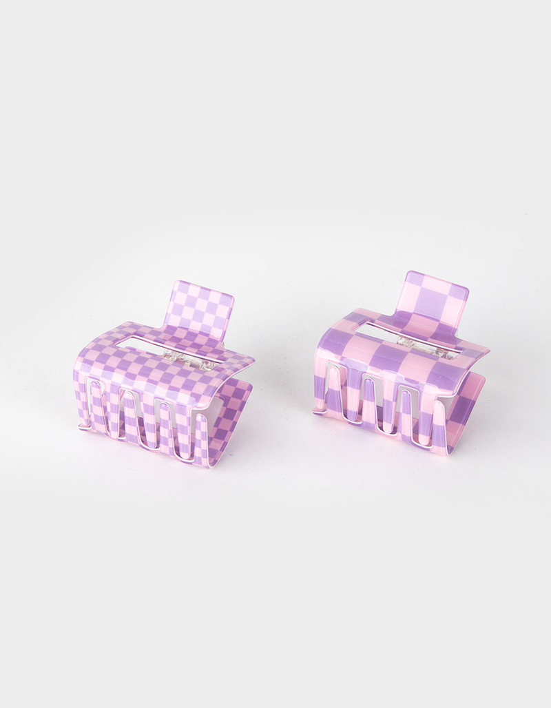 FULL TILT 2 Pack Checkered Hair Clips image number 0