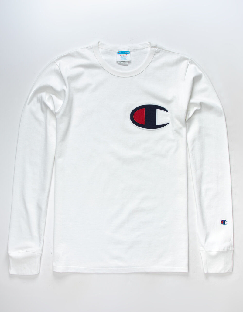 CHAMPION C Applique Logo White Mens T-Shirt image number 0