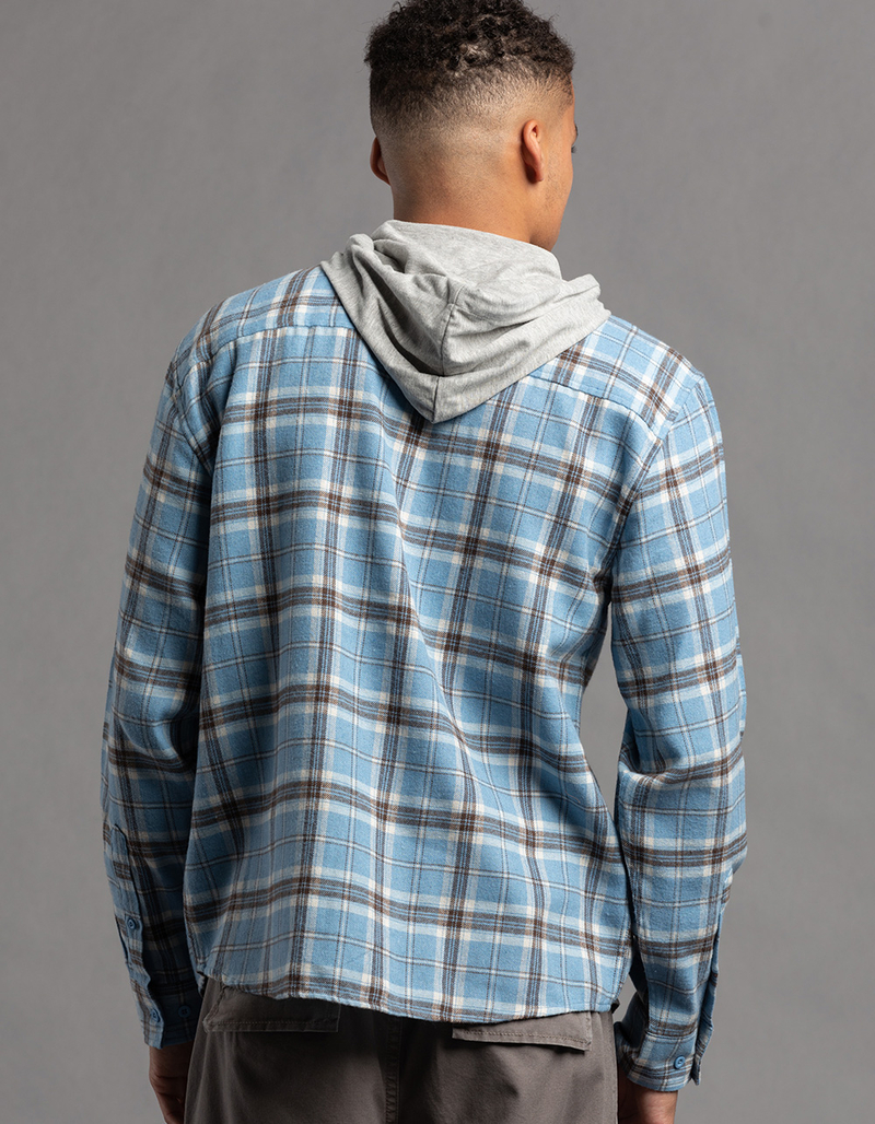 RSQ Mens Plaid Hooded Flannel image number 3