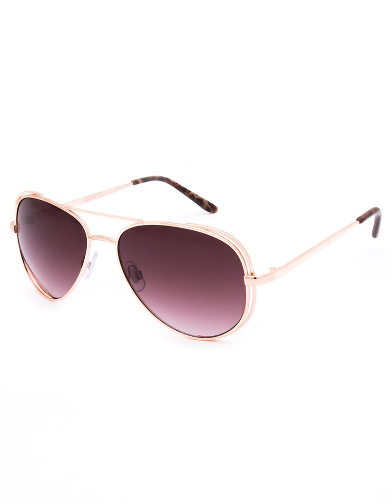 FULL TILT Sarah Gold Aviator Sunglasses image number 0