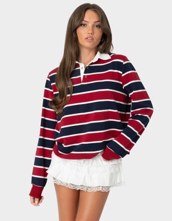 EDIKTED Hanna Striped Collared Shirt Primary Image