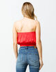 H.I.P. Button Front Red Womens Tube Top image number 3