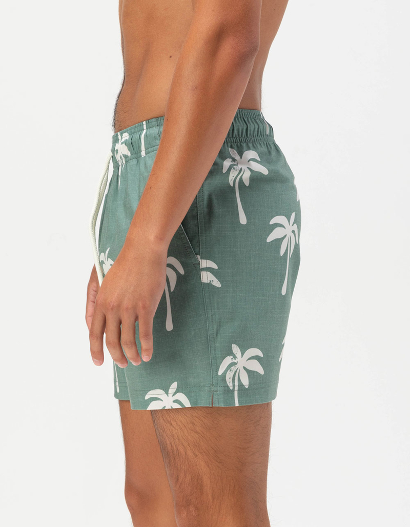RSQ Mens Big Palms Swim Shorts - DK GREEN