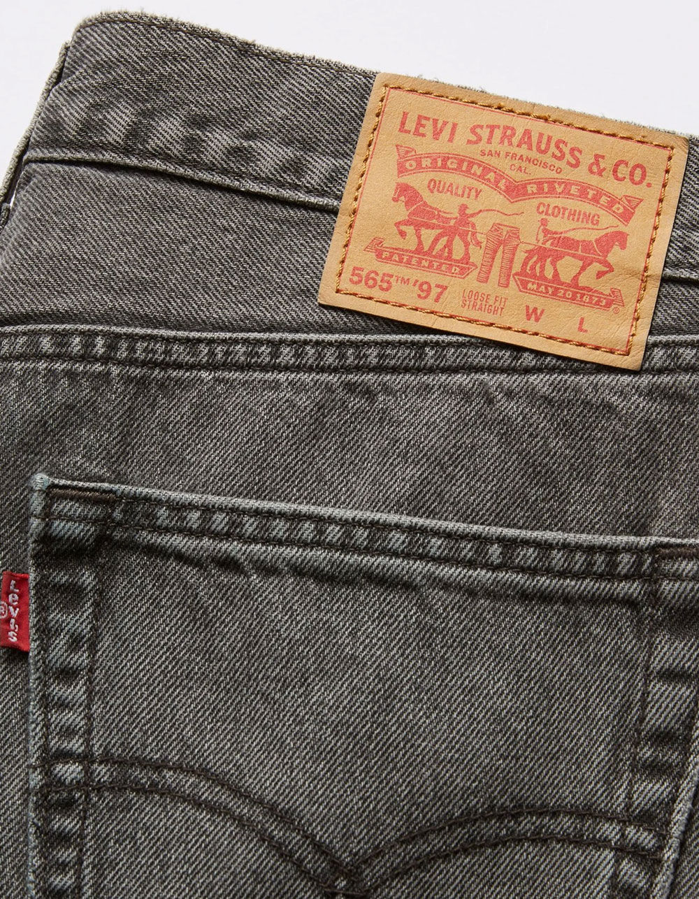 Levi's 立体ロゴサイン シルバー LEVI'S 565™ '97 Loose Straight Mens Jeans - Cheers To That - GREY