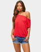 EDIKTED Amora Off Shoulder Sheer Top image number 1