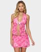 EDIKTED Tie-dye Mesh Split Front Backless Top image number 1